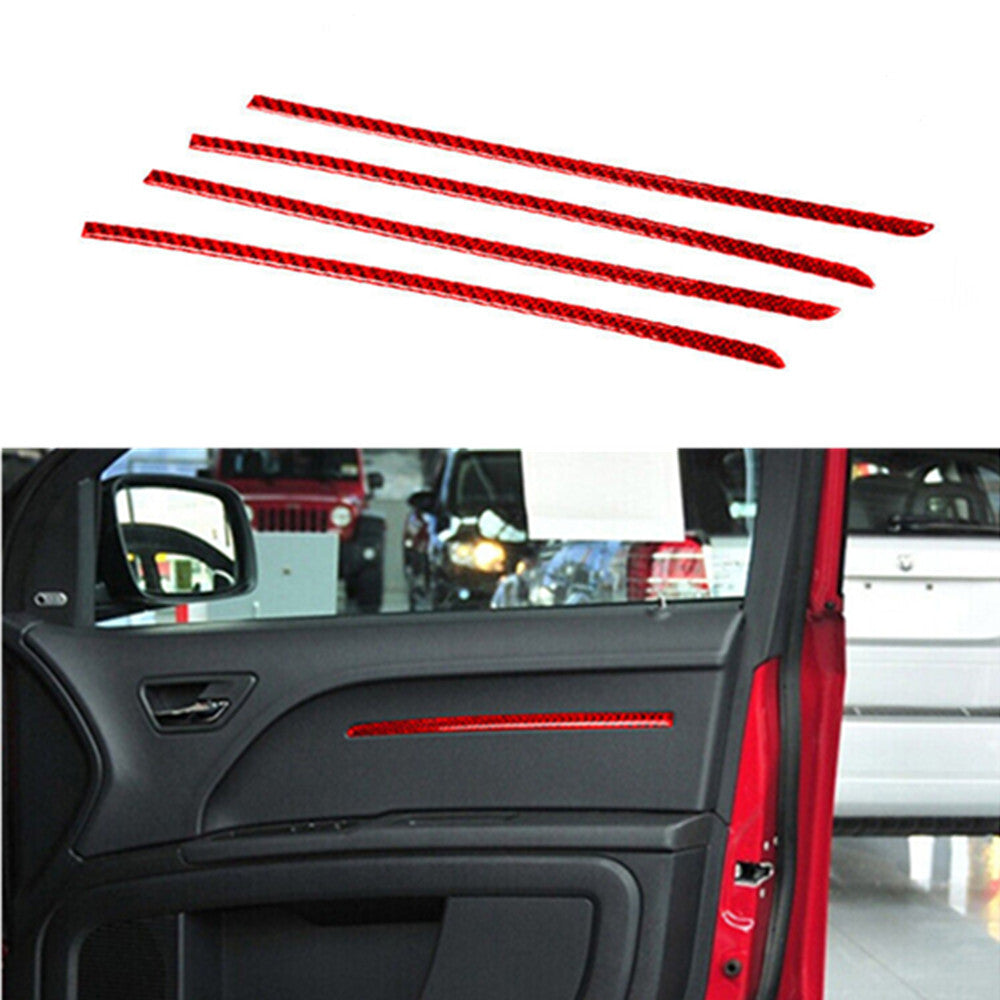 Red Carbon Fiber Rear Door Handle Cover Trim For Silverado for GMC for SIERRA 2014-2018 v