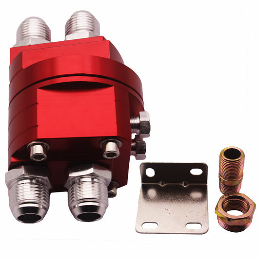 Car Aluminum M20X1.5 3/4X16 UNF Thread Oil Filter Adapter Plate Kit Red New n