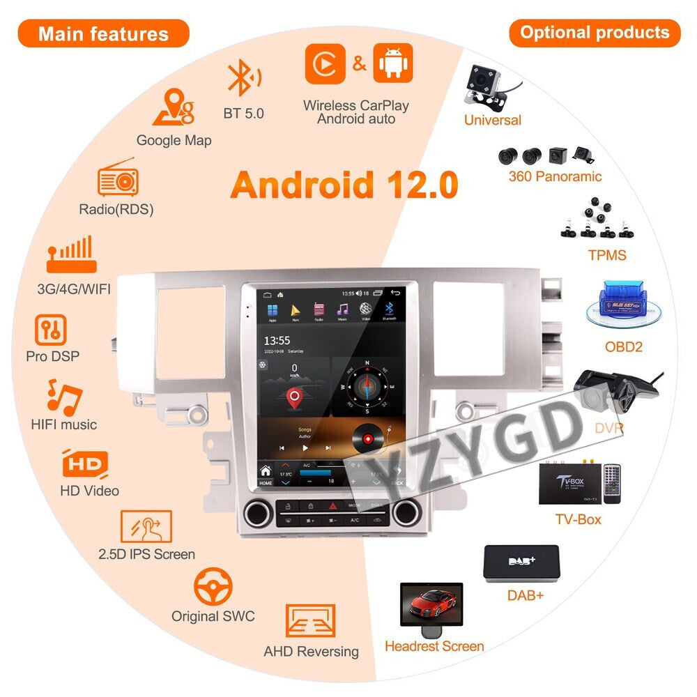 for Jaguar for XF 2004-2015 Android Car Radio Screen CarPlay Receiver Player 64GB