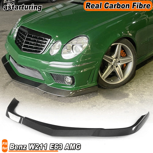 for Mercedes-Benz W211 E63 2006-2009 Carbon Fibre Front Bumper Lip Spoiler