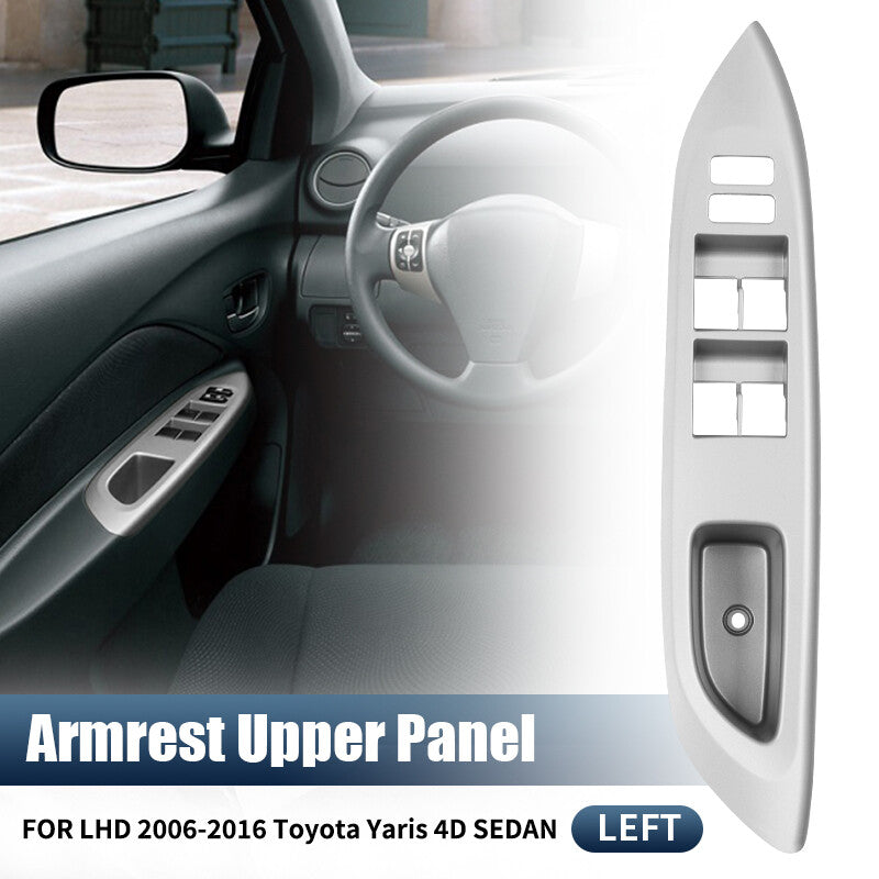 Master Power Window Switch Bezel Trim Silver for Toyota Yaris 4D Sedean 2006-16
