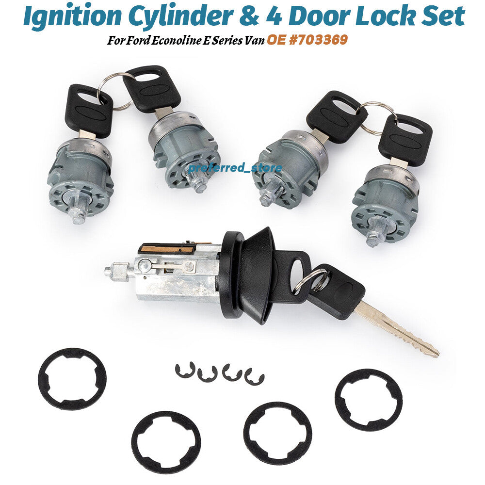 Ignition cylinder and 4-door lock kit for Econoline Van E150 E250 E350 703369 - v