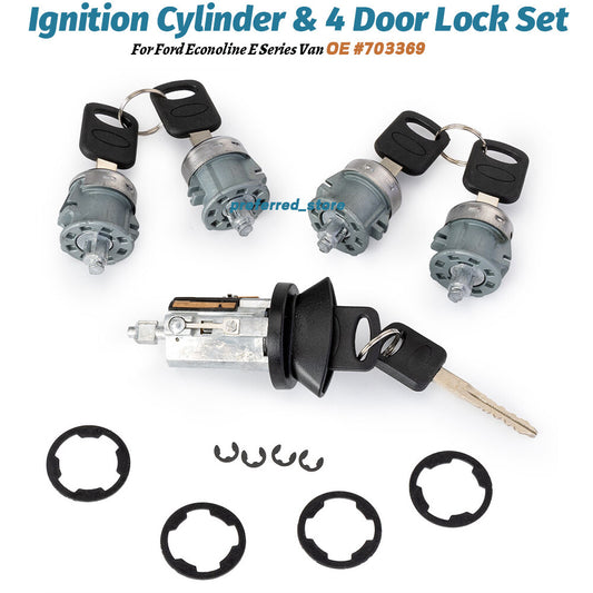 Ignition cylinder and 4-door lock kit for Econoline Van E150 E250 E350 703369 - v
