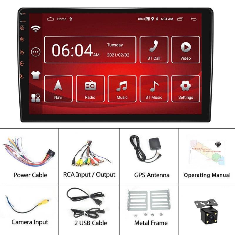 9in 2 Din Android Car Radio Autoradio Multimedia Player GPS Navi WIFI Stereo BT