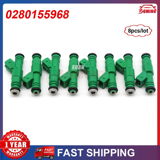 8PCS 0280155968 New Fuel Injectors For GM for Ford TBI LT1 LS1 LS6 V8 EV1 for Chevy