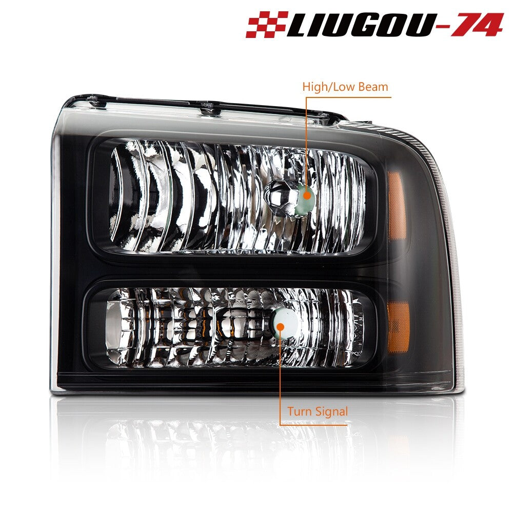 Fits 2005 - 2007 for F250 F350 Projector Headlights Left + Right - v