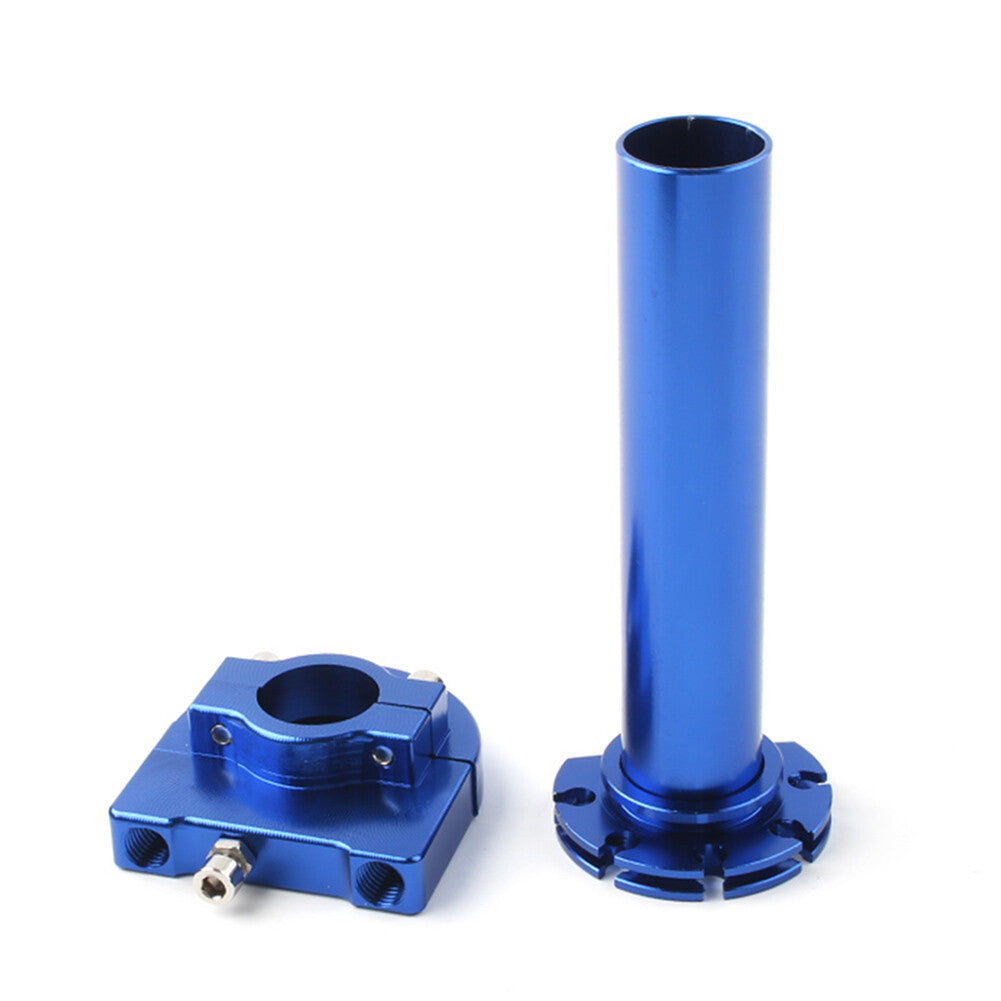 7/8in Turn Twist Throttle Handle Bar Throttle Tube For Moto Universal CNC Blue