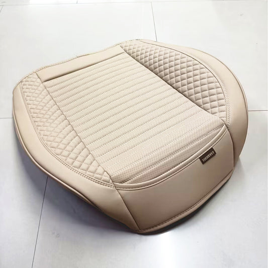 Car Front for Seat Cover Breathable Leather Cushion Full Surround Protector Beige
