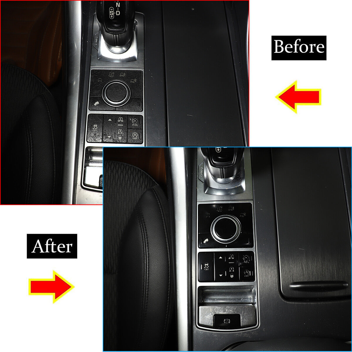 Suitable for Range Rover Sport 2014 - 16 Alloy Console Terrain Mode Button Cover Trim (9 Pieces) n
