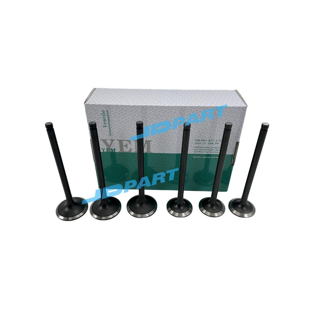 Superior quality 6-piece K3E intake and exhaust valve set for engines.