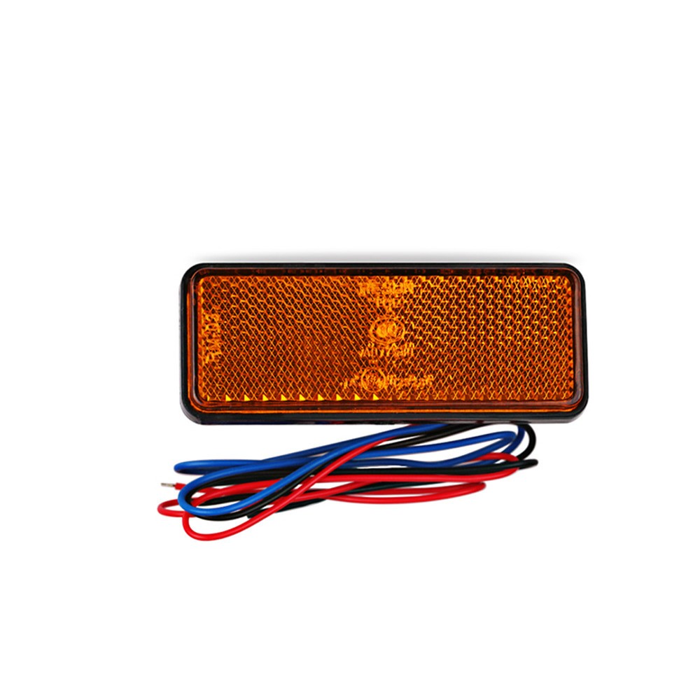 Fit Truck Trailer Motorcycle 12V Yellow LED Tail Brake Stop Light Lamp Reflector Q