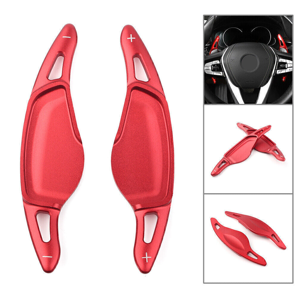 2X Alu Steering Wheel Paddle Shifter Extension for BMW 5 7 Series X3 X4 X5 Red