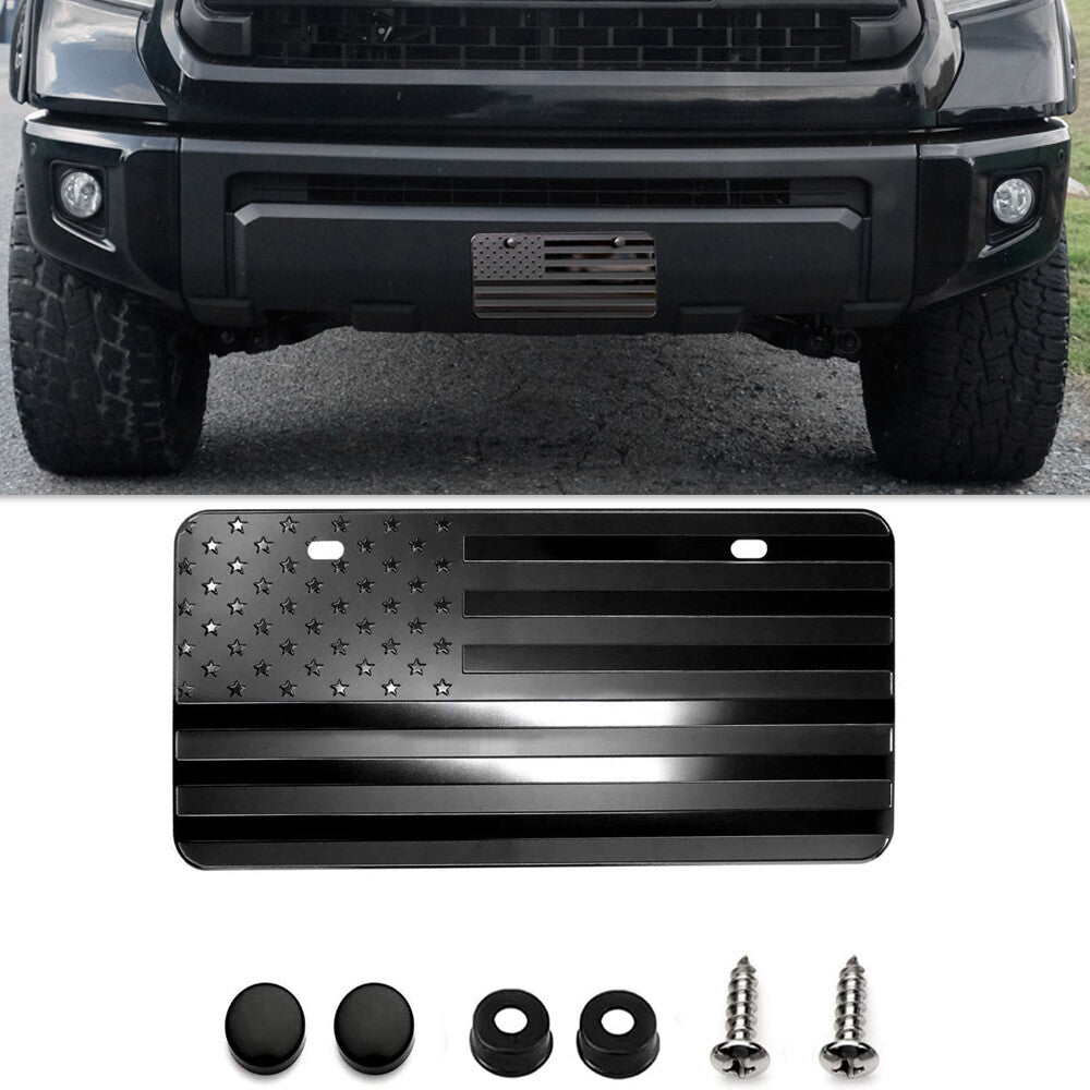Black US Flag Emblem Car License Plate License Plate Holder Exterior Decoration v