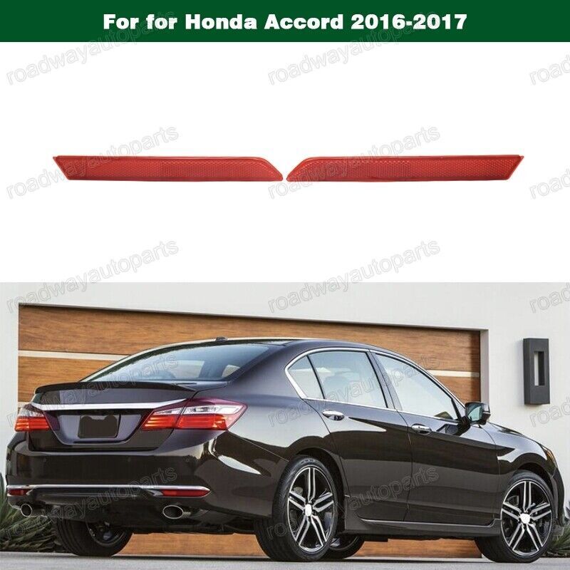 1Pair Left & Right Side Rear Bumper Reflector Light for Honda Accord 2016-2017 Q