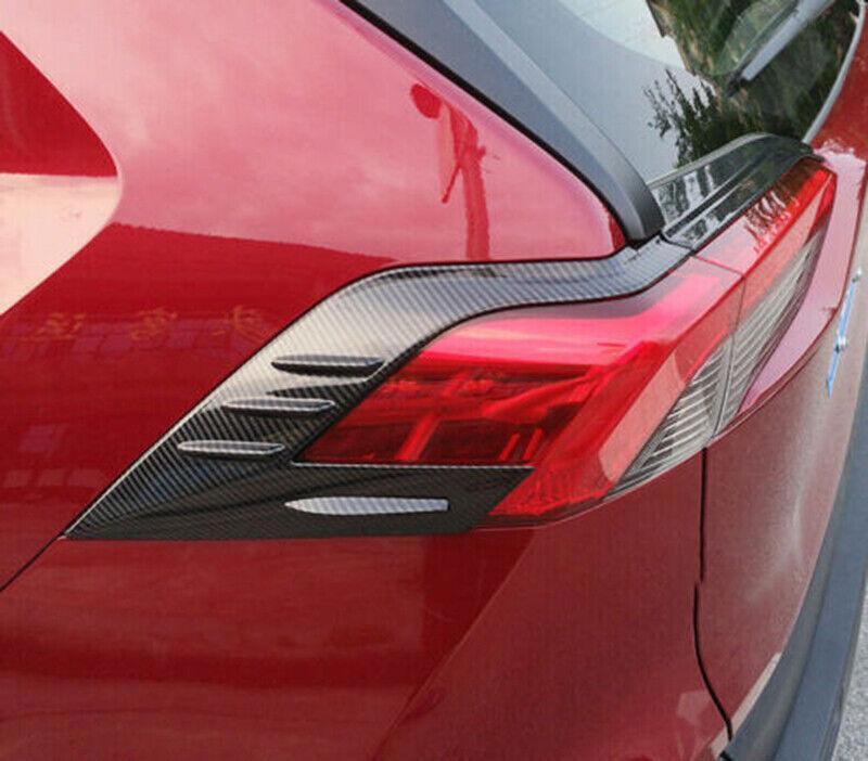 for Toyota RAV4 19-2023 Carbon Fiber Rear Tail Light Lamp Frame Cover Trim 4PCS