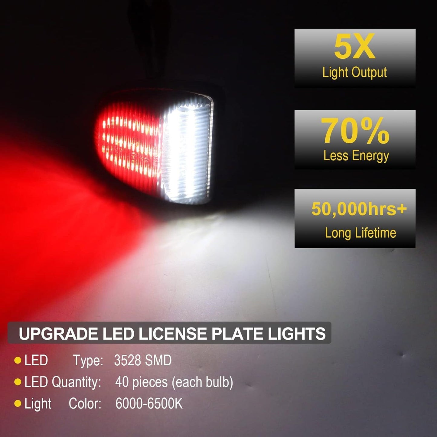 LED license plate light suitable for Solod for GMC for Sierra 1500 2500 3500 for Cadillac - v
