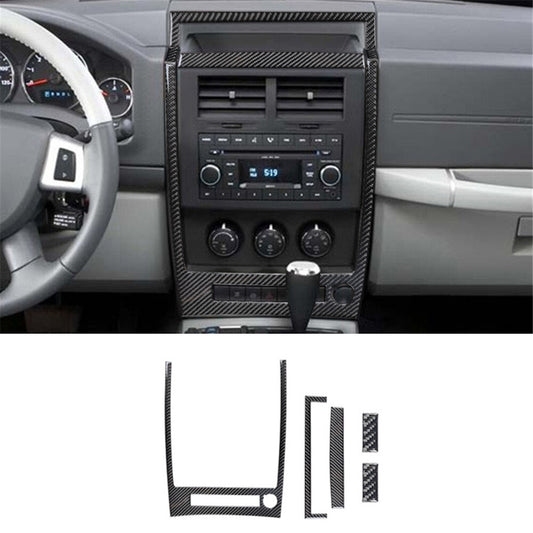 5x Carbon Fiber Center Console Panel Frame Trim Cover for Jeep Liberty 2008-2012