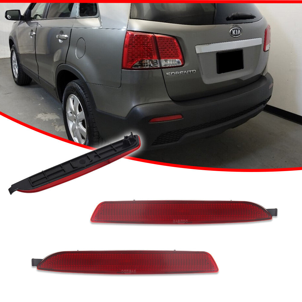 Red Lens Bumper Reflector Kit for 2011 - 2013 for Kia Sorento Rear Left and Right 2 Pieces - v