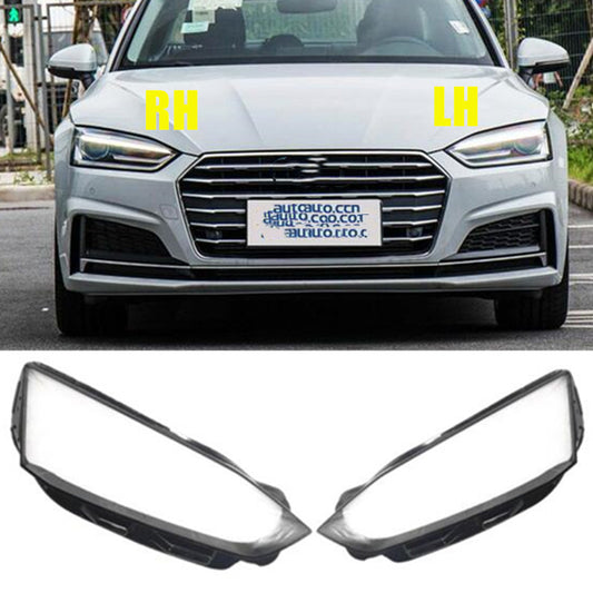 LH+RH Headlight Glass Lens Clear Cover+Glue for Audi A5 2018-2019 2020 S5 RS5 n