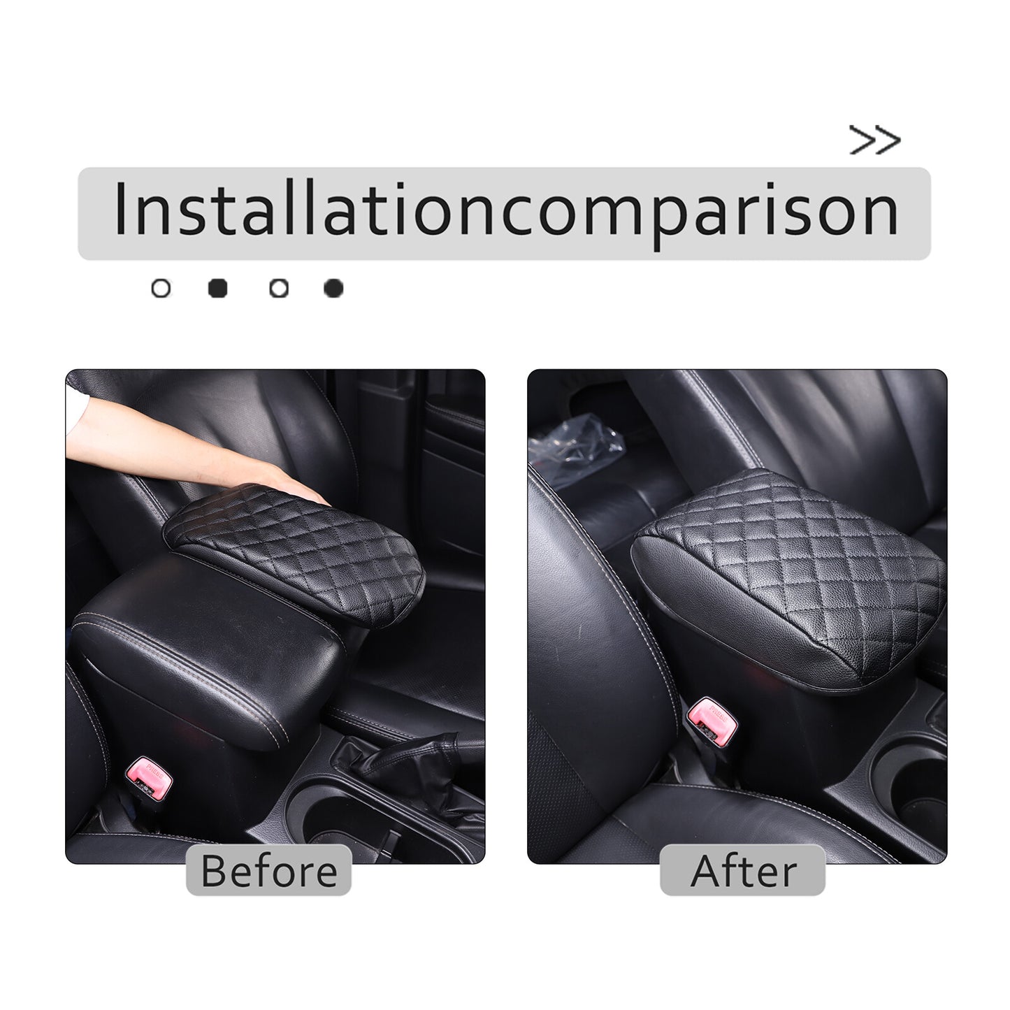 Black leather center console armrest cover trim for Subaru Forester 2013-18 n