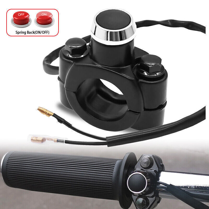 7/8 22mm Motorcycle Horn Switch Momentary Button Electric Power Start Aluminum