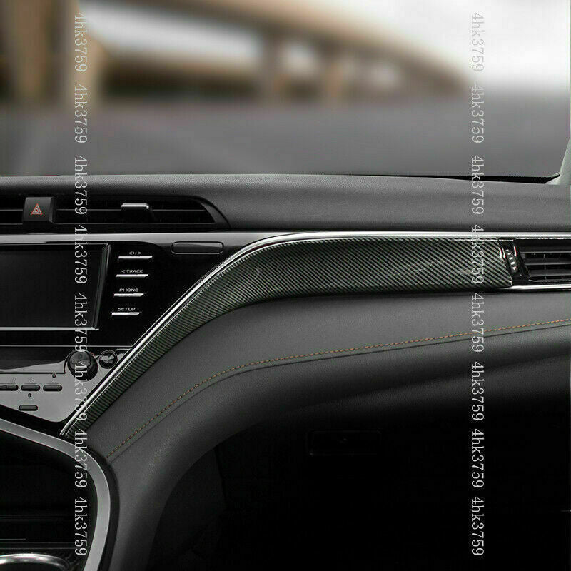 for Toyota for Camry 2018-2022 Carbon Fiber ABS Interior Dashboard Panel Cover Trim
