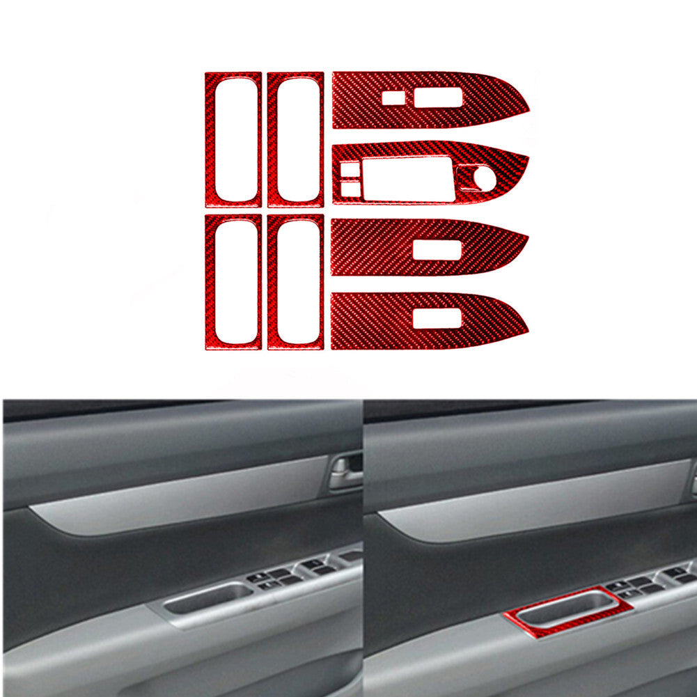 Red Carbon Fiber Central Console Surround Frame Trim for Tiguan 13-17 v