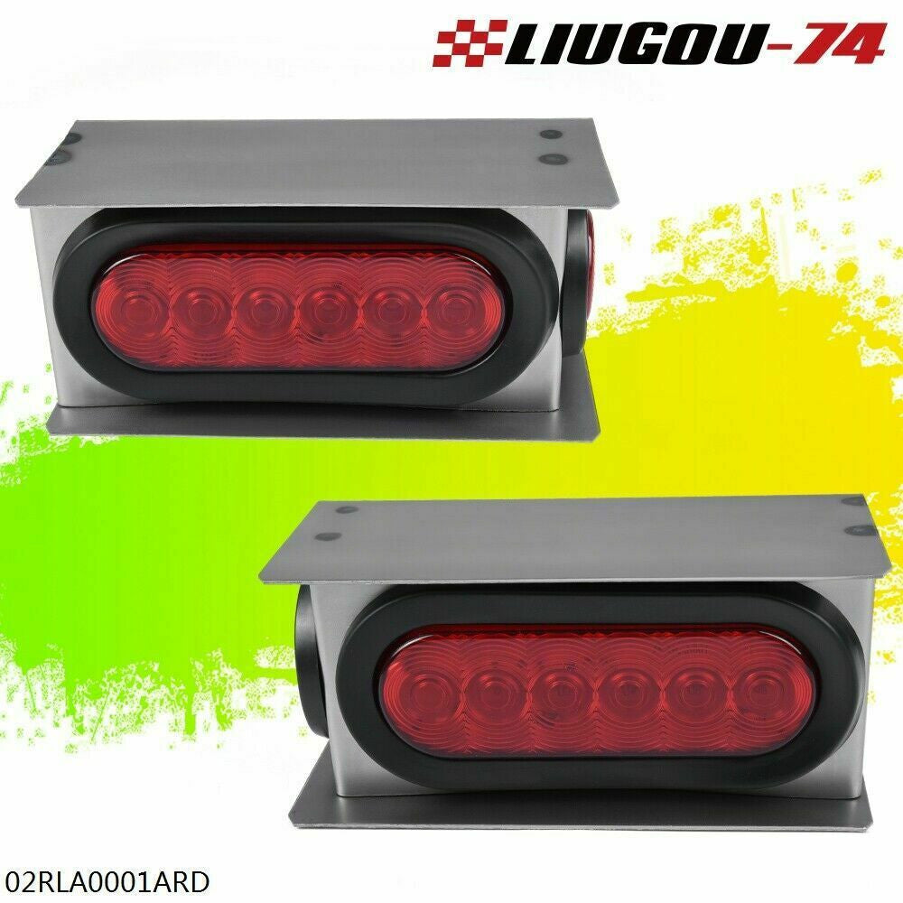 Red LED Trailer Steel Box Kit for Trucks with 6-inch Oval Taillights and 2-inch Marker Lights Q