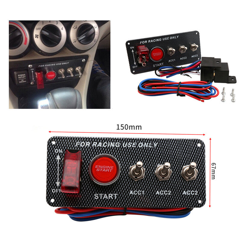 12V 30A Racing Car Ignition Switch Panel LED Engine Start Push Button Toggle¡Á1 v