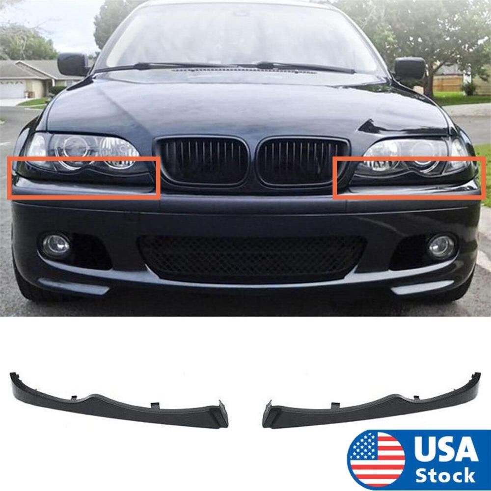 Pair Headlight Molding Filler Trim Panel for BMW 3-Series E46 4-Door 2002-2005