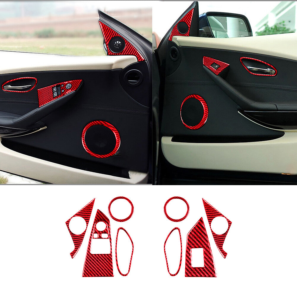 2Pcs Red Carbon Fiber Door Central Threshold Cover Trim For 86 for Subaru BRZ v
