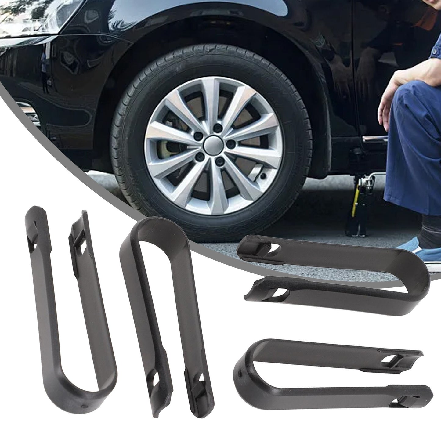 4-piece wheel bolt, nut, and cover puller; makeup remover tweezers; black; 8D0012244A