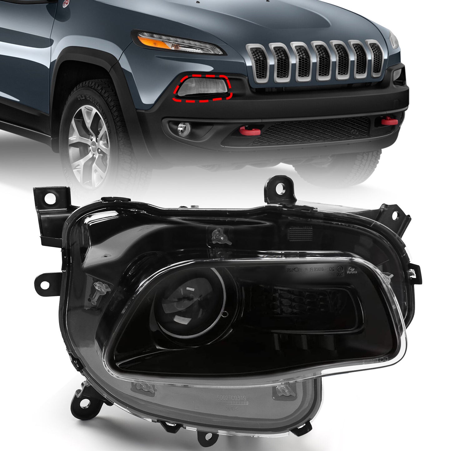 2014-2018 for Jeep Cherokee HID/Xenon Projector Headlights (Right Hand)