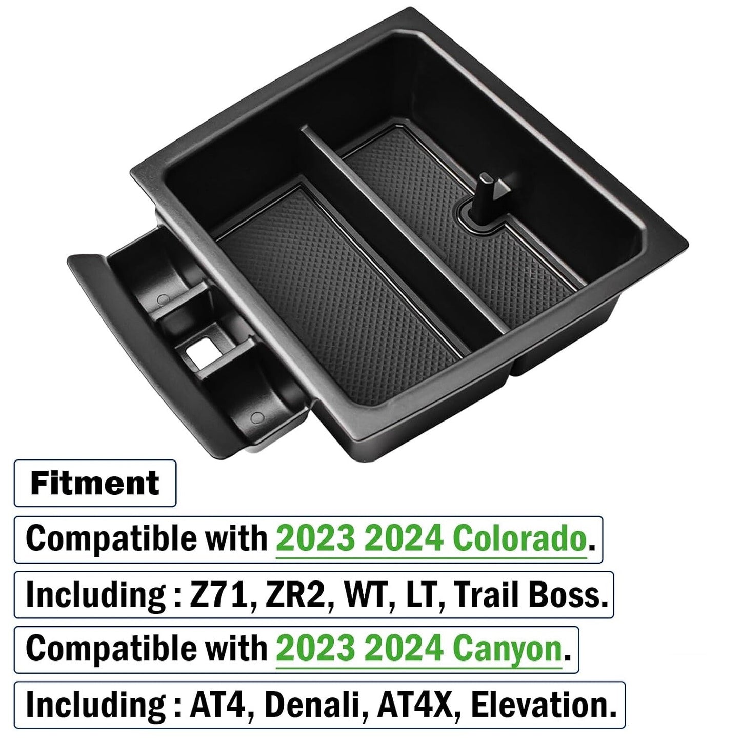Compatible with 2023-2024 Colorado center console storage tray armrest storage box - n