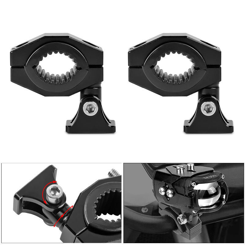 2X Motorcycle Mount Bracket Holder Clamp Spot Light Headlight Fog Driving Lamp