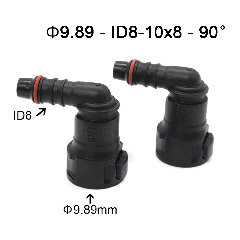 2-pack 9.89mm ID8 10x8 90¡ã Fuel Line Hose Quick Release Female Connector