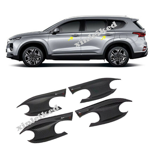 for Hyundai Santa Fe ix45 2019-2021 Carbon Fiber Outside Door Bowl Trim Cover