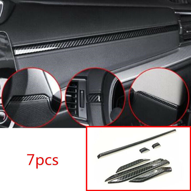 Carbon 6P interior door armrests and dashboard trim for Honda CR-V (2017-2022)