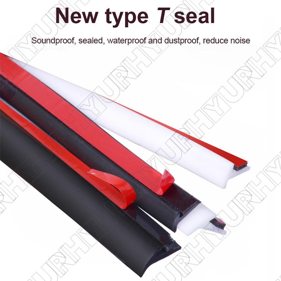 10M Rubber Car Sealing Strip Slanted T-Type Seal Weatherstrip Edge Trim White