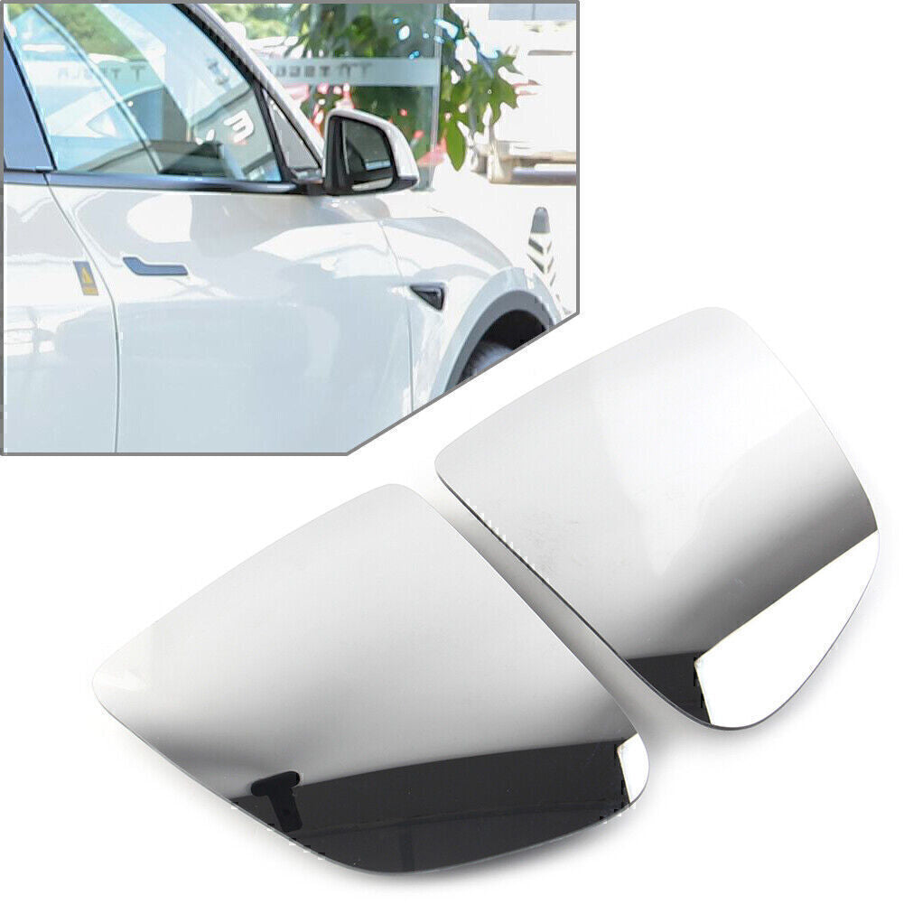 White Lens Heating Waterproof Rearview Mirror Left & Right for Tesla for Model Y Car Q