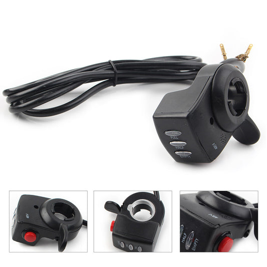 48V For E-bike Electric Bike Speed Control LED Twist Thumb Throttle Assembly Q