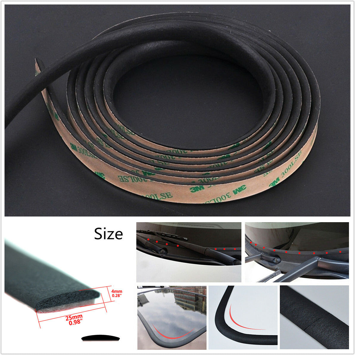 Sound insulation of rubber sealing strips for car windshields, triangular windows, and sunroofs. n