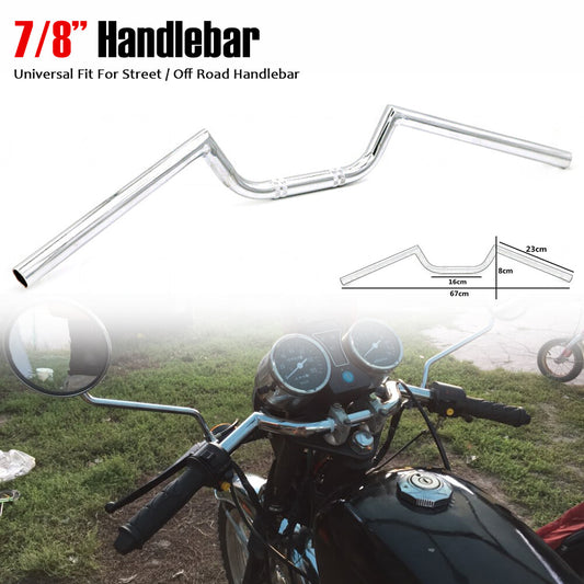7/8 22mm Motorcycle Drag Bar Handlebar For Cruiser Chopper Cafe Racer Clubman Q