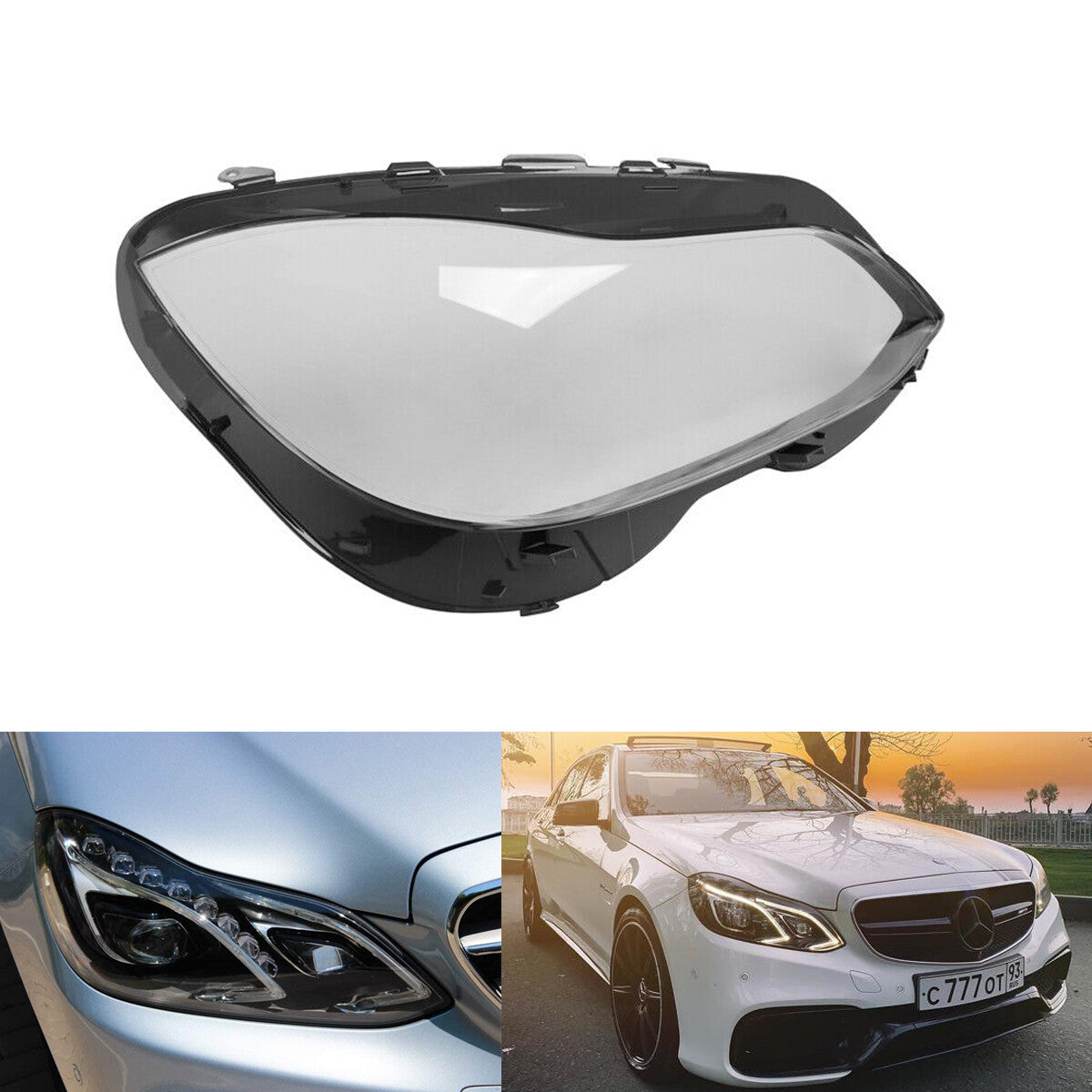 Right Headlight Lens Headlamp Cover for Benz E Class W212 E350 E400 E550 2014-15