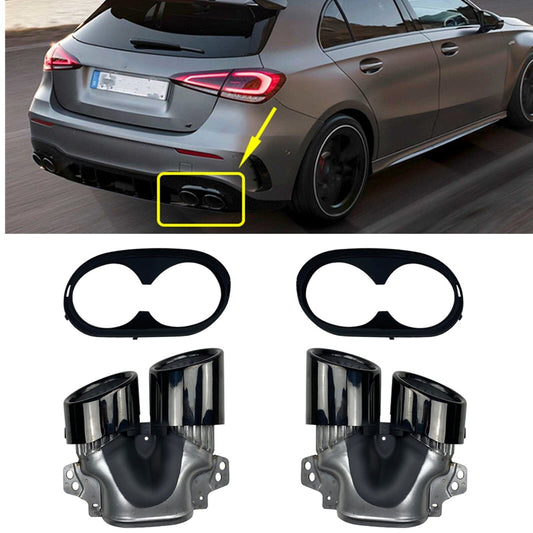 Two exhaust pieces suitable for Mercedes-Benz A/CLA Class W177 A35 C118 CLA35 (pointed head). Q