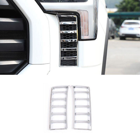 2P Chrome Front Air Intake Vent Moulding Cover Trims for Toyota Tundra 22-2024