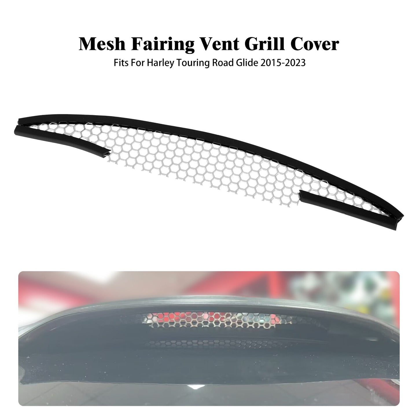 Chrome Mesh Fairing Vent Screen Top Grill For Touring for Harley Road Glide 15-2024