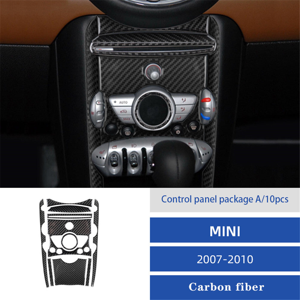 10X Carbon Fibre Centre Console Panel Trim for MINI Cooper R56 2007-10 TypeA