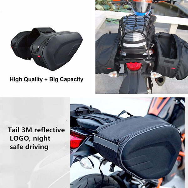 US Motorcycle Bike Pannier Bags Luggage Saddle Bags &Rain Cover 36-58L Sturdy v