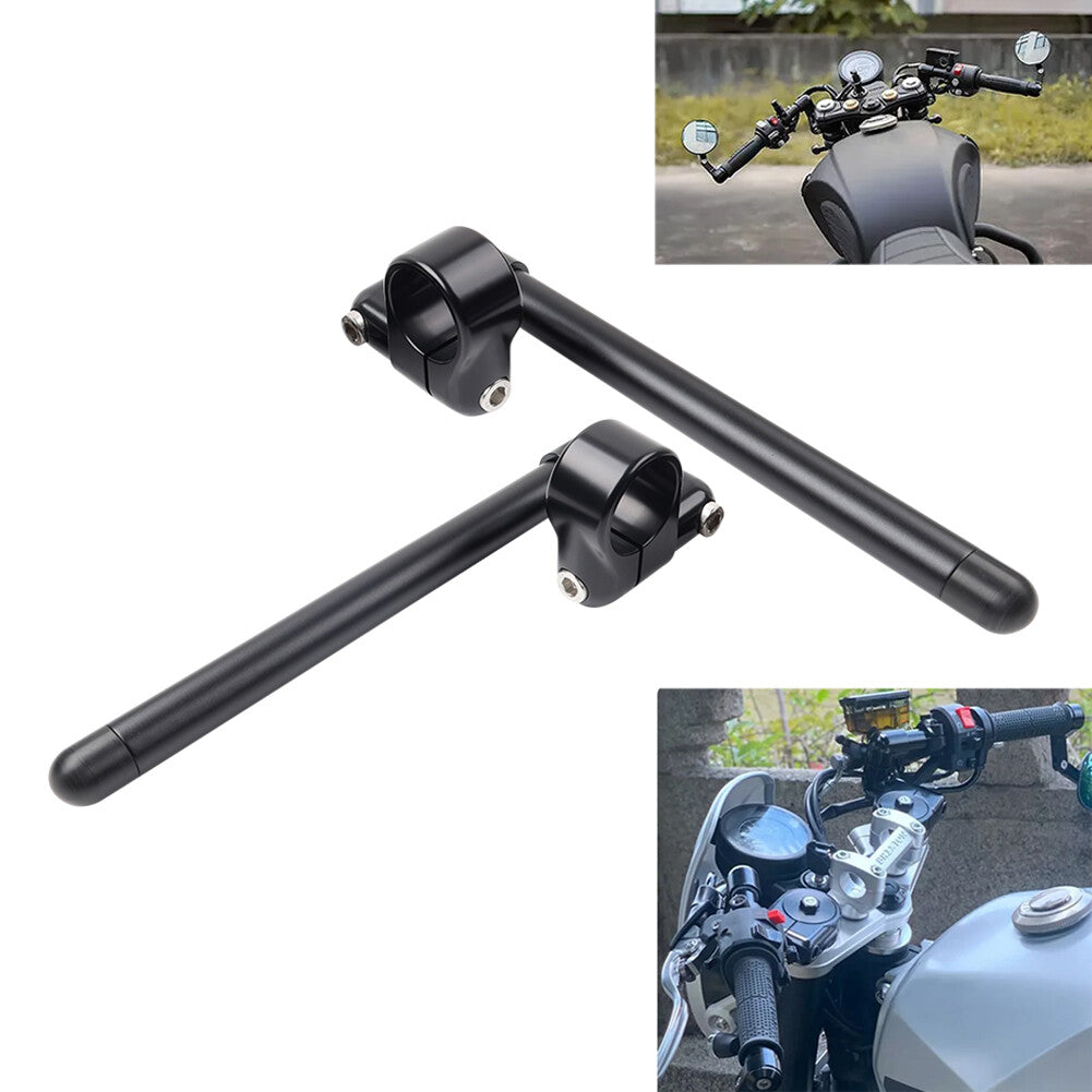 Cafe Racer Bars 7/8 Motorcycle Black Universal Clip-On Handlebar Fork Tube 48MM